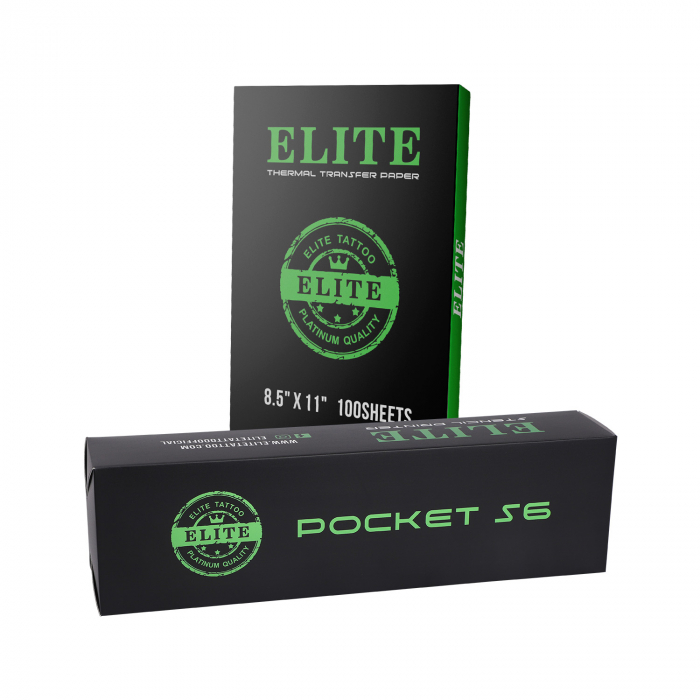 Elite Pocket S6 USB-Thermodrucker und Box mit 100 Elite-Thermotransferpapieren (8,5 x 11 Zoll)