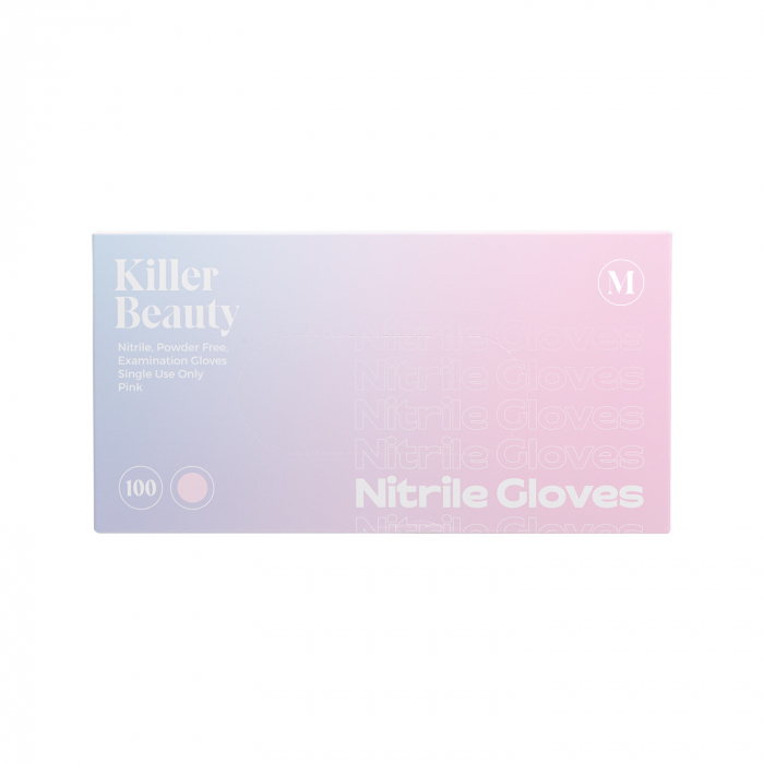 Box mit 100 Killer Beauty Nitril-Handschuhen - Pink - Karton mit 10