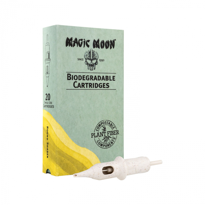 Box mit 20 Magic Moon biologisch abbaubaren Nadelmodulen 0,30 mm Round Shader Long Taper